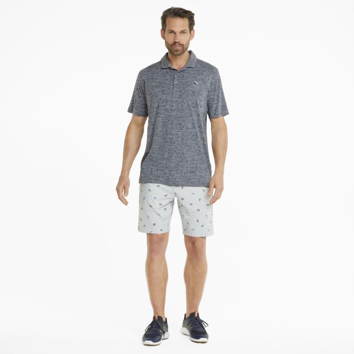 Puma Canada X Arnold Palmer Cloudspun Roi Polo De Golf Hommes Marine Blazer Chiné
