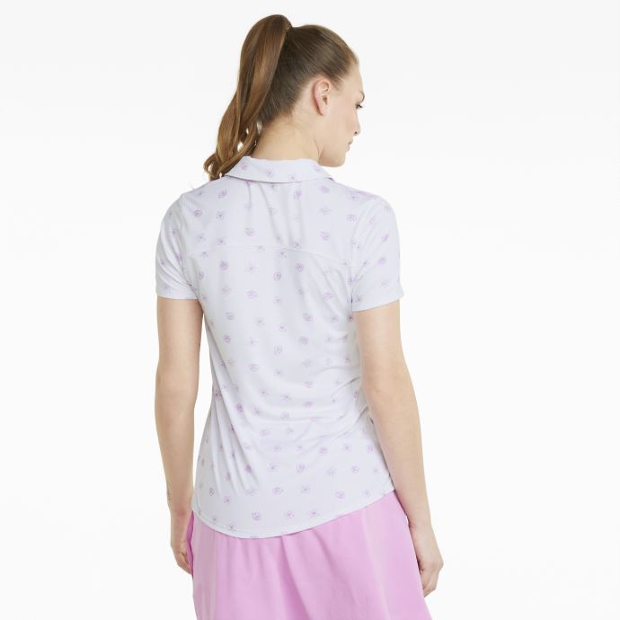 Polo De Golf Cloudspun Garden Femme Puma Canada Bright White-mauve Pop