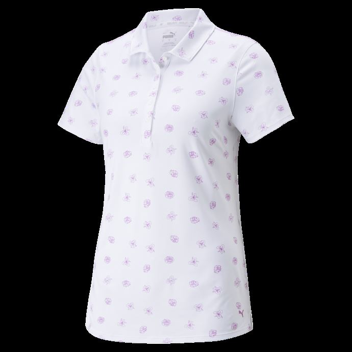 Polo De Golf Cloudspun Garden Femme Puma Canada Bright White-mauve Pop
