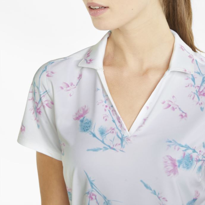 Polo De Golf Mattr Lowlands Femme Bright White-mauve Pop Puma Canada
