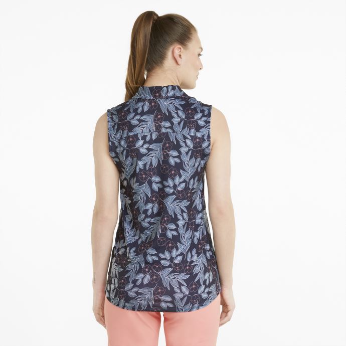 Puma Canada Marine Blazer-evening Sky Cloudspun Flore Polo De Golf Sans Manches Femmes