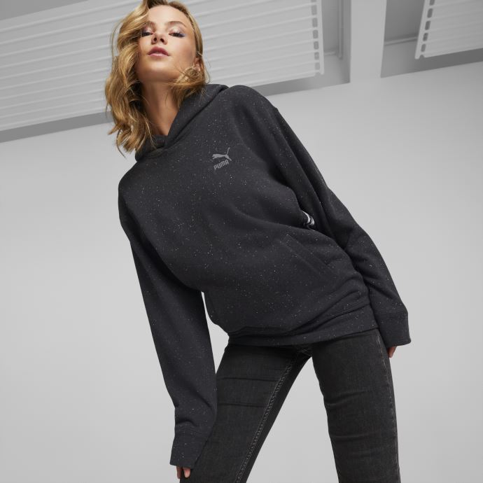 Sweat à Capuche Décontracté Puma Canada Noir Chiné Re:collection