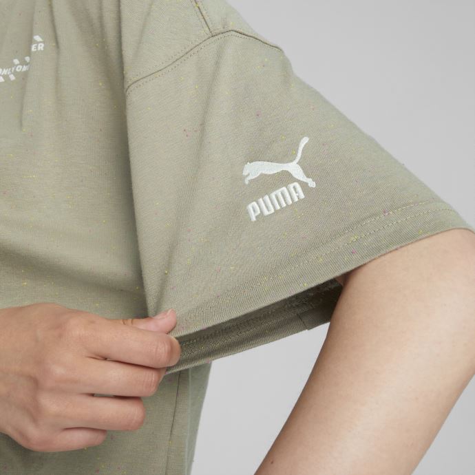 Puma Canada Re:collection T-shirt Décontracté Femme Gris Caillou Chiné