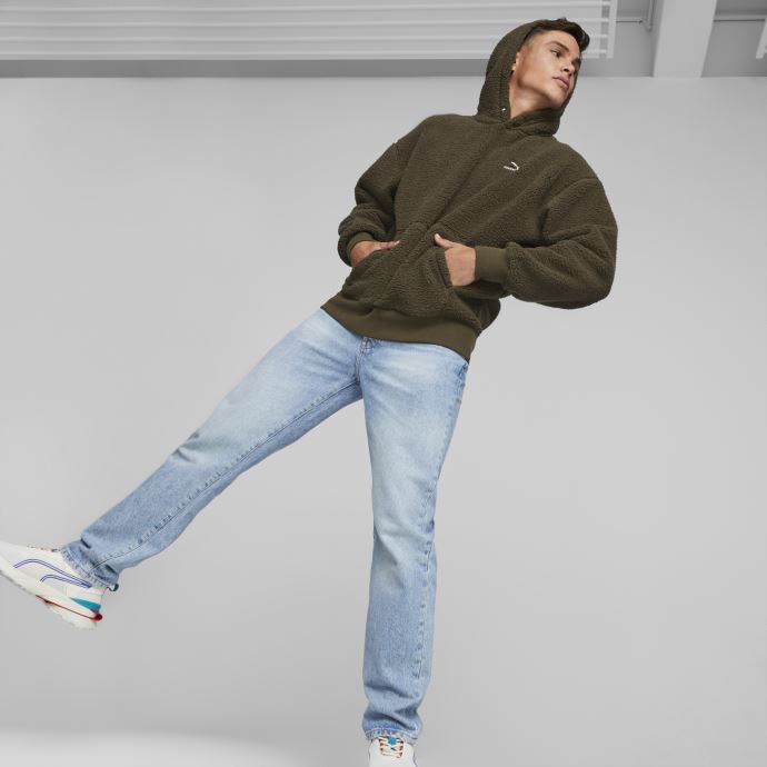 Sweat à Capuche Puma Canada Classics Sherpa Pour Homme Olive Foncé
