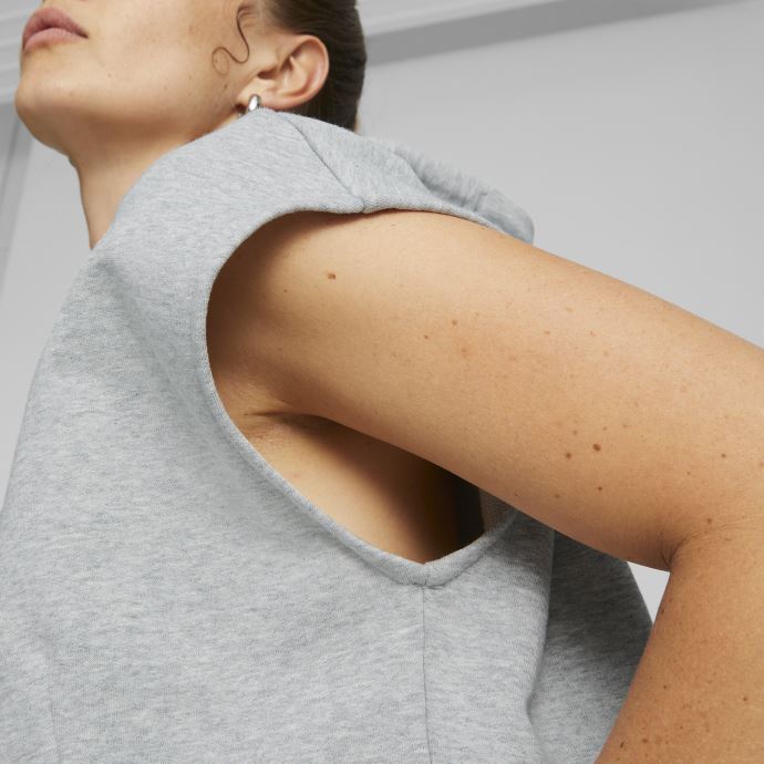 Gilet Court à Capuche Gris Clair Chiné Puma Canada Pour Femmes