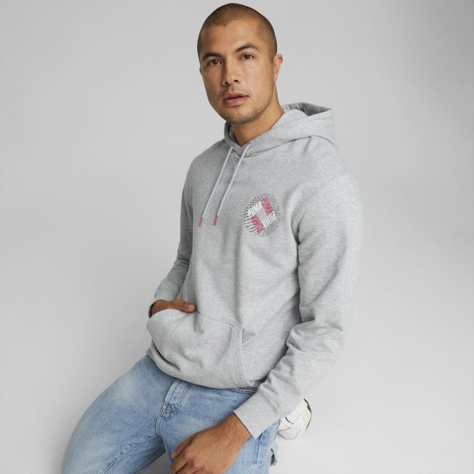 Chandail à Capuchon Graphique Gris Clair Chiné Puma Canada Swxp Pour Hommes