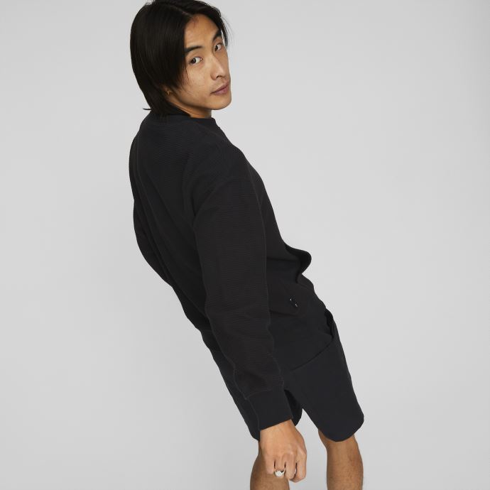 Sweat Noir Puma Canada Gaufre Col Ras Du Cou