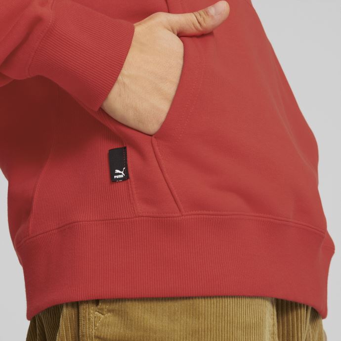 Sweat à Capuche Imprimé Graphique Centre Ville Puma Canada Rouge Brûlé Hommes
