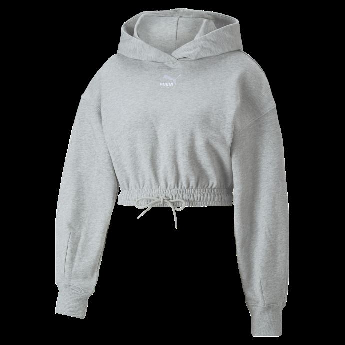 Sweat à Capuche Court Gris Clair Heather Classics Pour Femme Puma Canada
