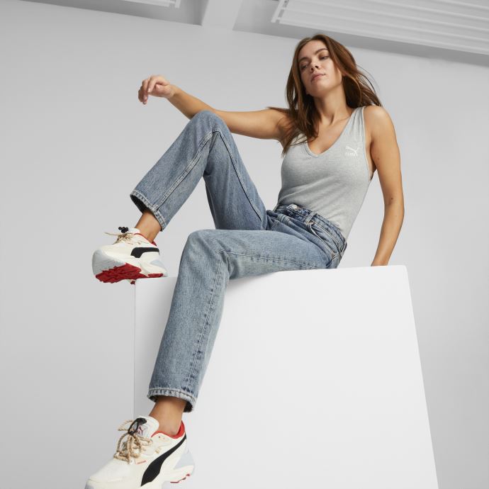 Body Classique Côtelé Femme Puma Canada Gris Clair Chiné