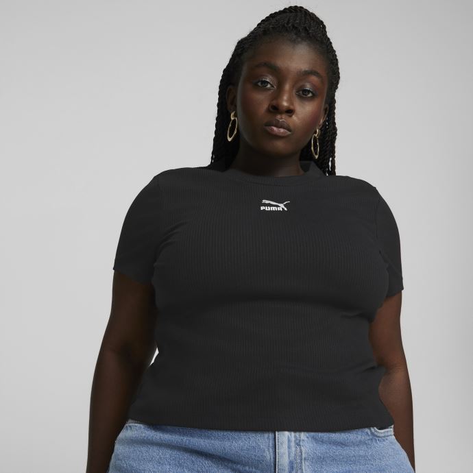 Puma Canada Classics T-shirt Slim Côtelé Femme Noir
