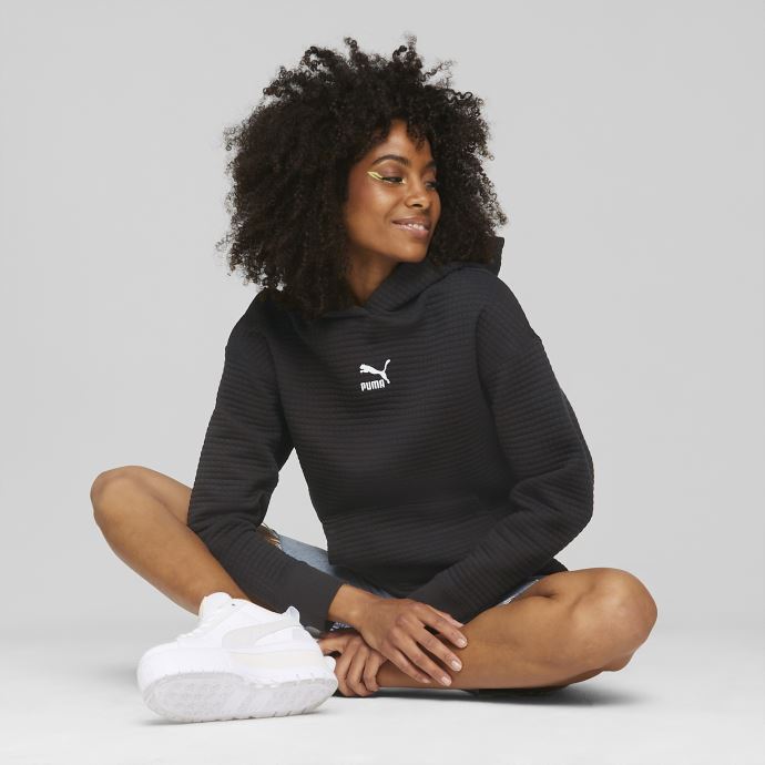 Sweat à Capuche Matelassé Classics Femme Noir Puma Canada

