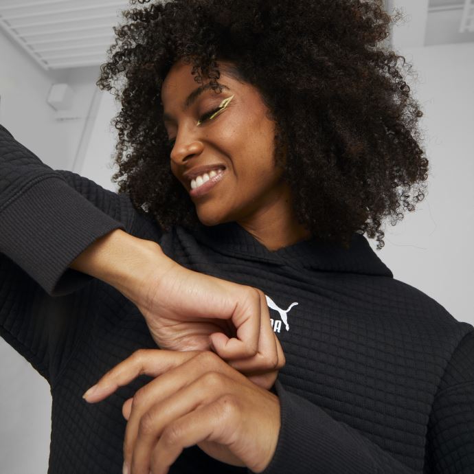 Sweat à Capuche Matelassé Classics Femme Noir Puma Canada
