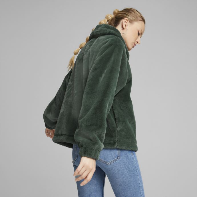 Veste Femme Puma Canada Classics En Fausse Fourrure Deep Forest
