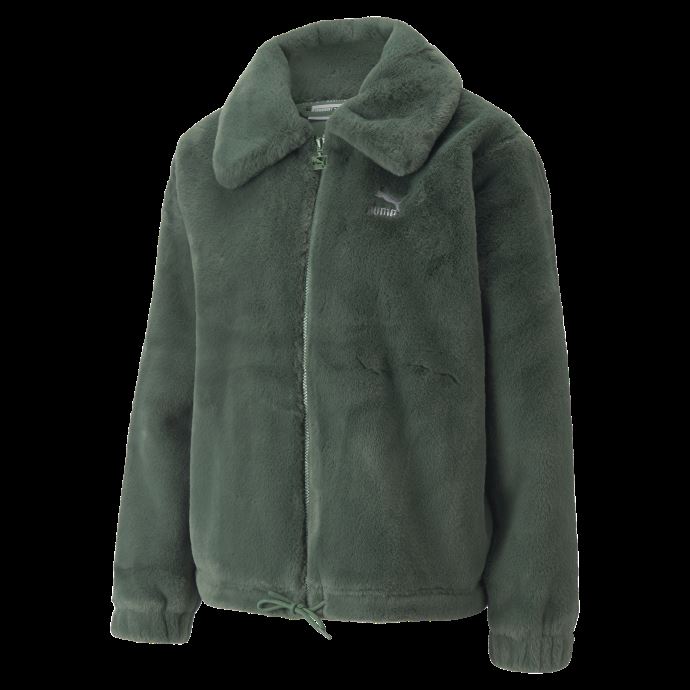 Veste Femme Puma Canada Classics En Fausse Fourrure Deep Forest
