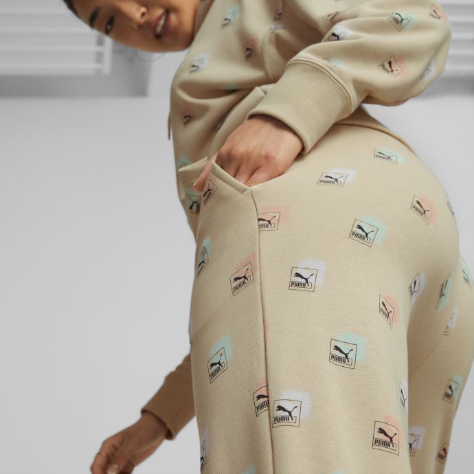 Puma Canada Brand Love Pantalon De Survêtement Imprimé Femme Sable Clair