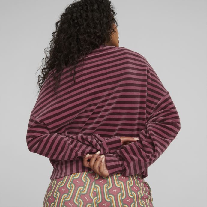 Sweat-shirt à Col Rond En Velours Centre-ville Puma Canada Orchidée Poussiéreuse