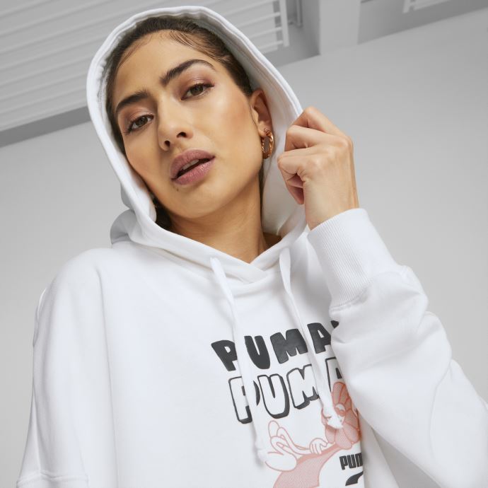 Sweat à Capuche Femme Graphique Centre Ville Puma Canada Blanc