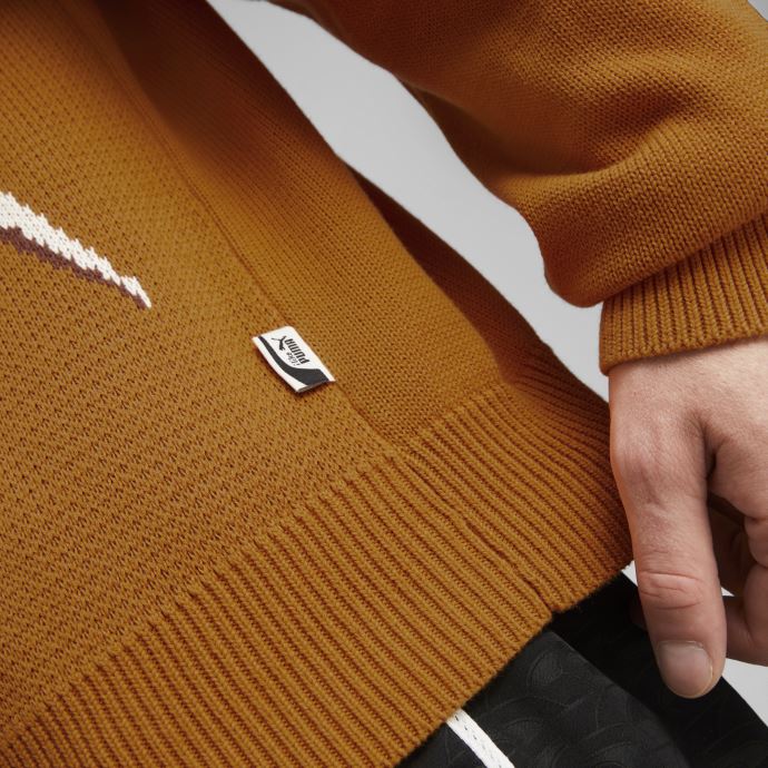 Sweatshirt à Col Rond En Tricot Players' Lounge Hommes Orange Brique Puma Canada
