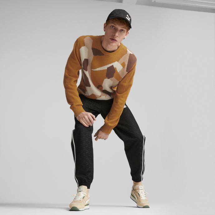 Sweatshirt à Col Rond En Tricot Players' Lounge Hommes Orange Brique Puma Canada
