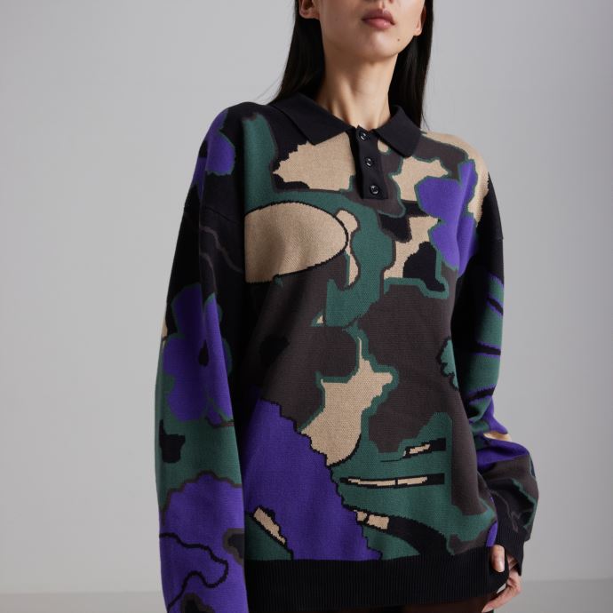 Puma Canada X Perks And Mini Polo à Manches Longues En Tricot Pour Hommes Noir
