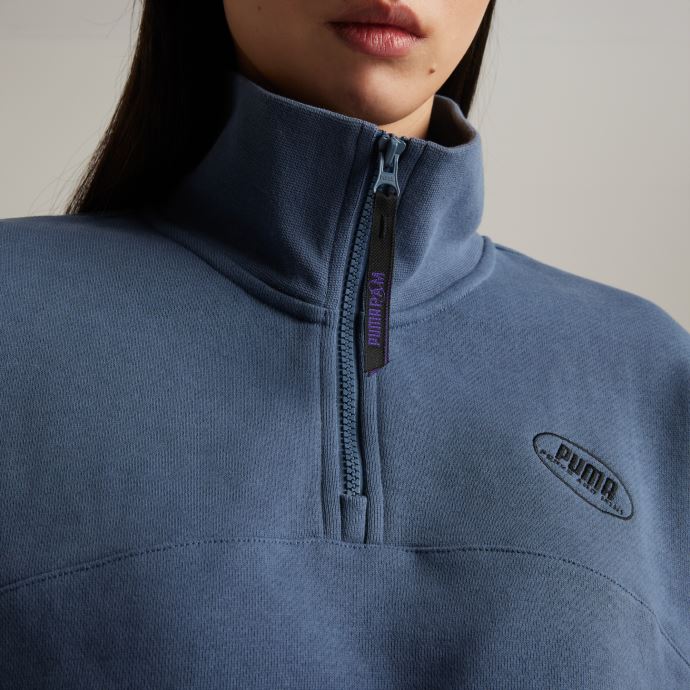 Puma Canada X P.a.m. Sweat Demi-zip Femme Ciel Du Soir
