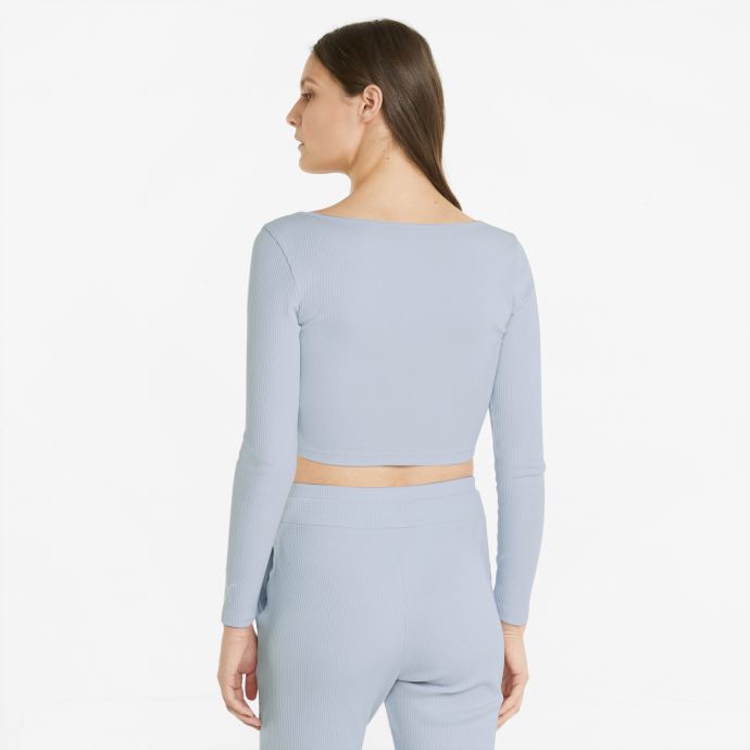 T-shirt Classics Côtelé à Manches Longues Pour Femme Puma Canada Arctic Ice