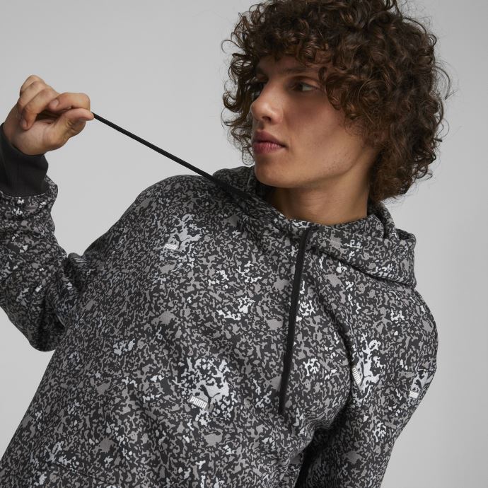 Sweat à Capuche Puma Canada Brand Love Metallic Pour Homme Noir Argent