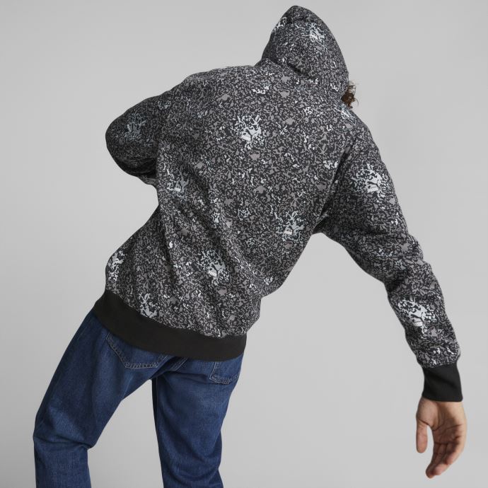 Sweat à Capuche Puma Canada Brand Love Metallic Pour Homme Noir Argent
