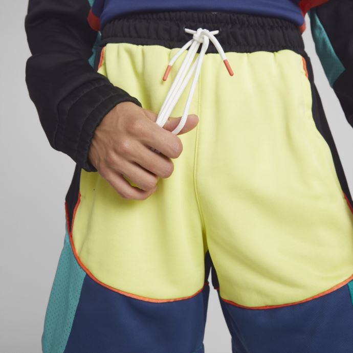 Short De Basketball Puma Canada Drop Step Noir-jaune Frais Hommes
