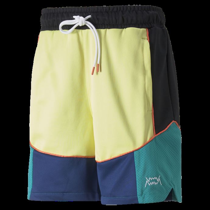 Short De Basketball Puma Canada Drop Step Noir-jaune Frais Hommes
