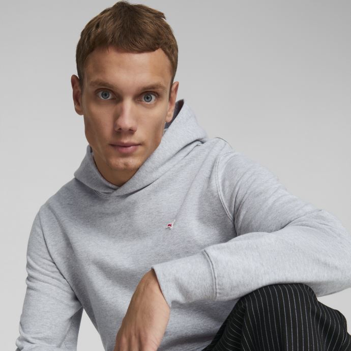 Puma Canada X A.c. Milan Hoodie Hommes Gris Clair Chiné