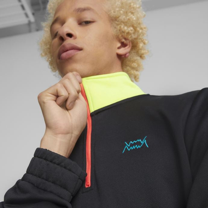 Puma Canada Pop Art Basketball Pullover Hommes Noir-blazing Blue
