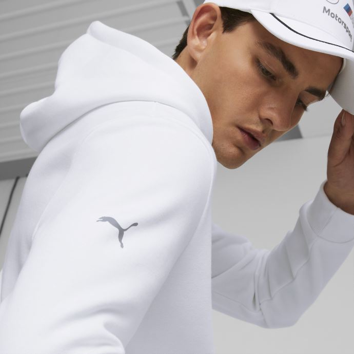 Puma Canada Blanc Bmw M Motorsport Essentials Sweat à Capuche Polaire Hommes