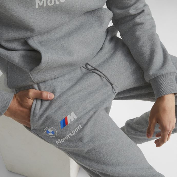 Gris Moyen Chiné Puma Canada Bmw M Motorsport Essentials Pantalon Polaire Hommes
