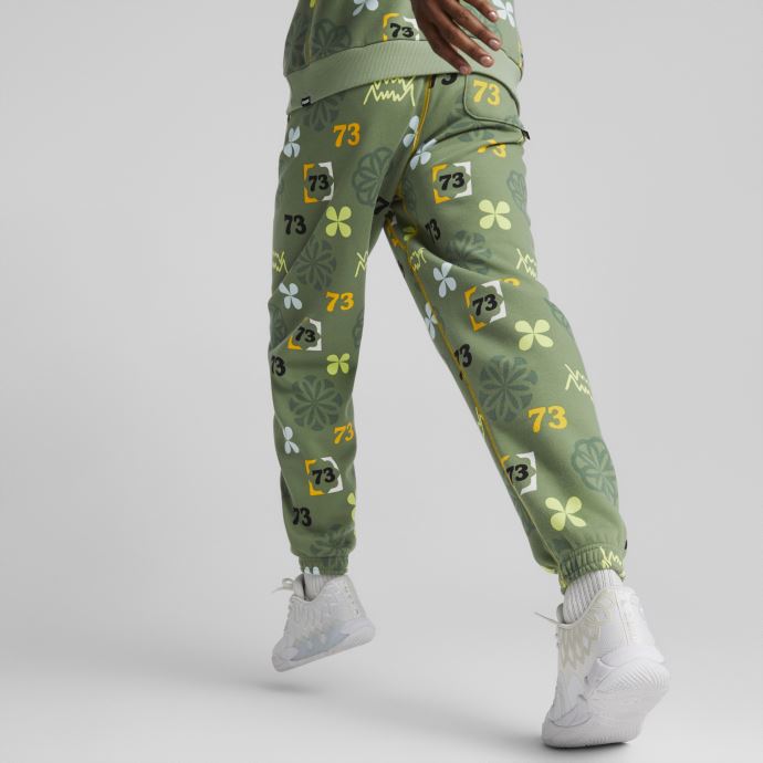 Pantalons De Survêtement De Basketball Imprimés Run It Back Vert Poussiéreux Hommes Puma Canada