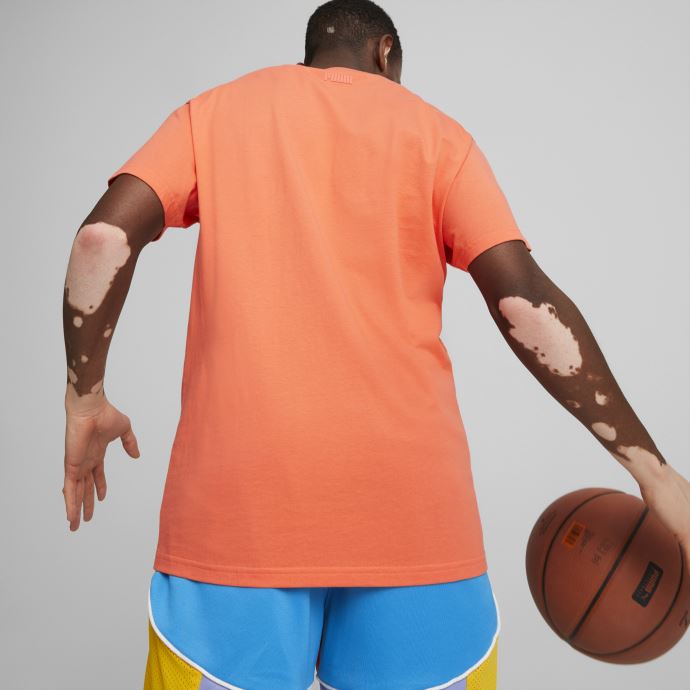 T-shirt De Basketball Rebound à Manches Courtes Pour Hommes Puma Canada Hot Coral