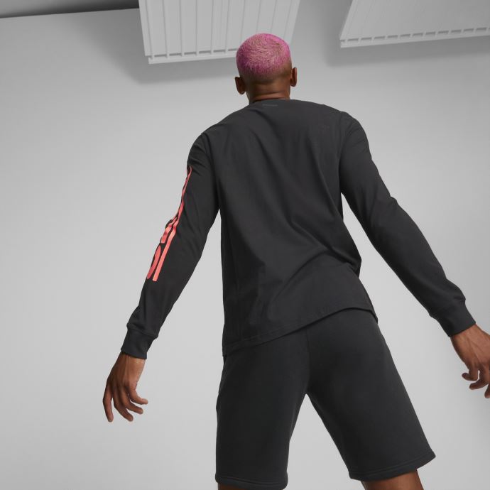 T-shirt De Basketball à Manches Longues Puma Canada Rebound Pour Hommes Noir
