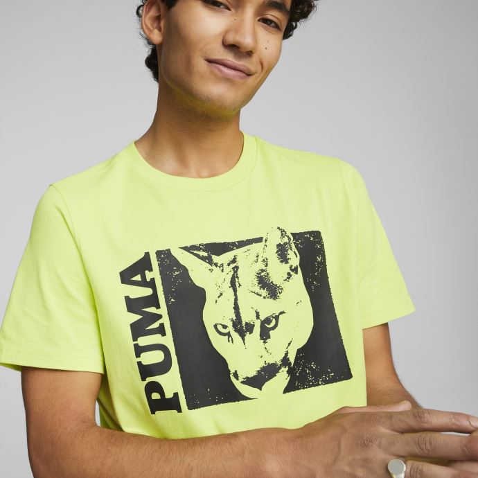 Timeout Short Sleeve Basketball Tee 3 Hommes Puma Canada Light Lime