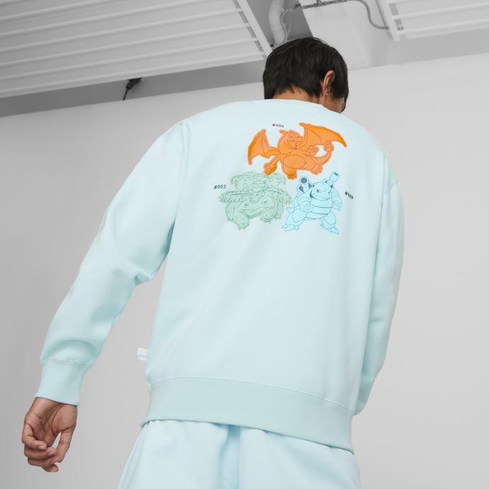 Sweat Ras Du Cou Décontracté Puma Canada X Pokémon Homme Aqua Clair