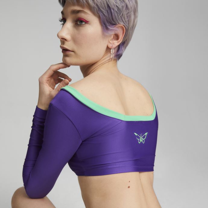 T-shirt Court à Manches Longues Puma Canada X Dua Lipa Pour Femmes Violet Royal
