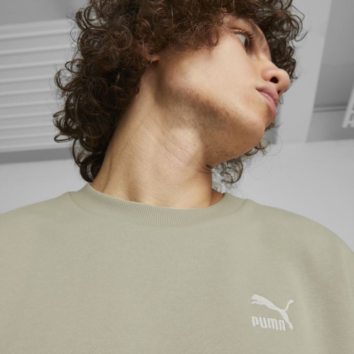 Puma Canada Classics Sweat Ras Du Cou Décontracté Hommes Gris Caillou