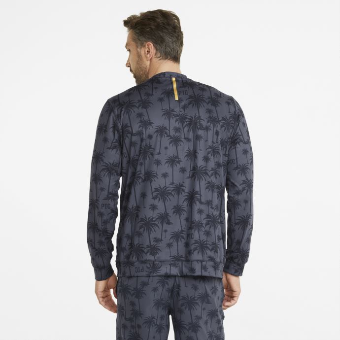 Puma Canada X Palm Tree Crew Sweat-shirt De Golf Léger à Col Rond Pour Hommes Blazer Bleu Marine