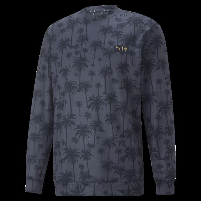 Puma Canada X Palm Tree Crew Sweat-shirt De Golf Léger à Col Rond Pour Hommes Blazer Bleu Marine

