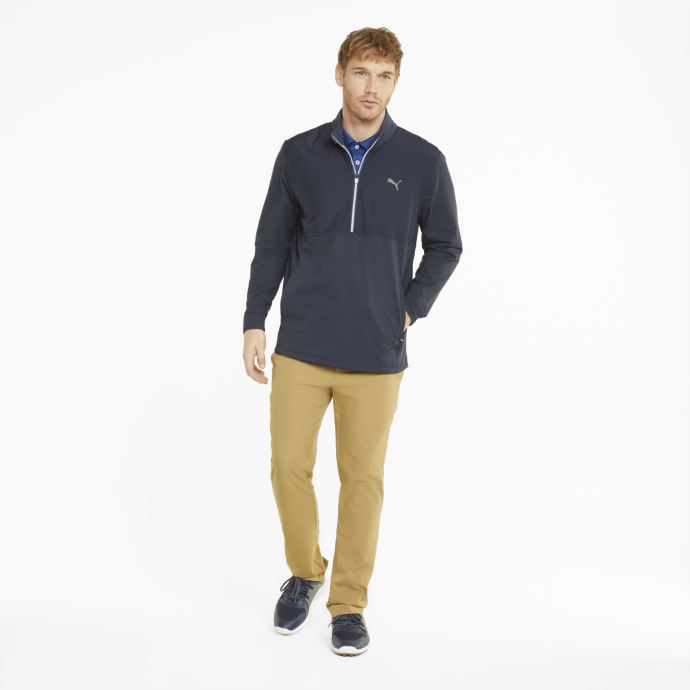 Puma Canada Cloudspun Wrmlbl Veste De Golf Quart De Zip Hommes Bleu Flamboyant
