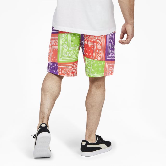 Puma Canada Pas D'ici Short De Basketball Imprimé Paisley Pour Homme Blanc