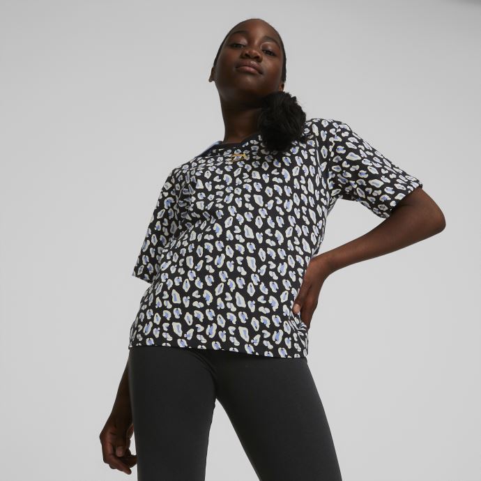 Noir-aop Puma Canada Classics '90s Prep Polo Shirt Grands Enfants
