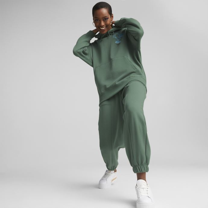 Sweat à Capuche Surdimensionné Centre-ville Puma Canada Deep Forest Pour Femmes