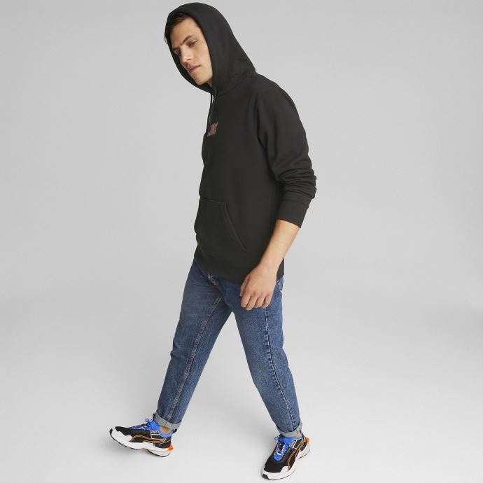 Sweat à Capuche Graphique Sportswear By Puma Canada Pour Hommes Noir-orange