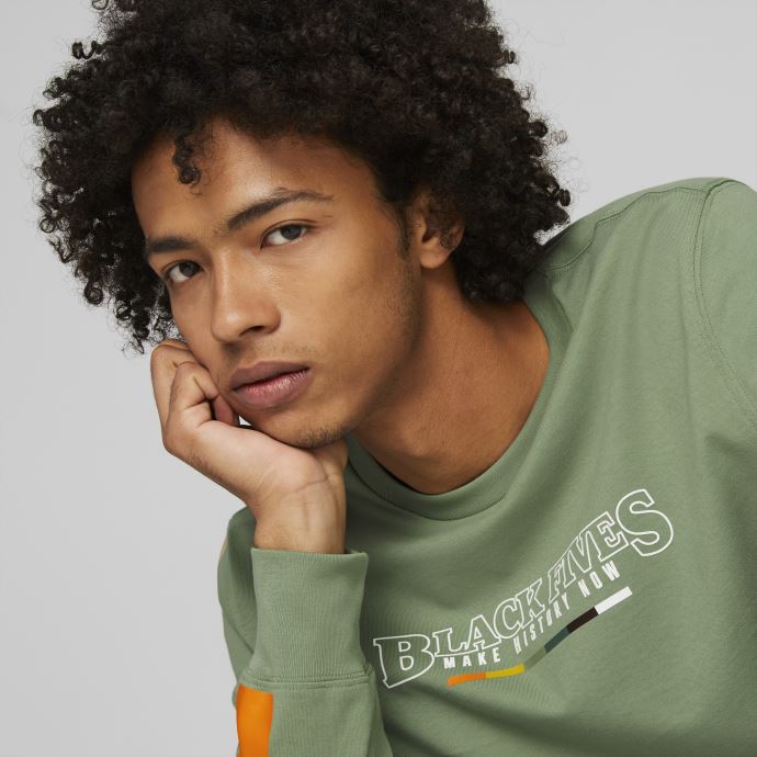 Puma Canada X Black Fives Sweat-shirt De Basket-ball à Manches Longues Hommes Vert Poussiéreux
